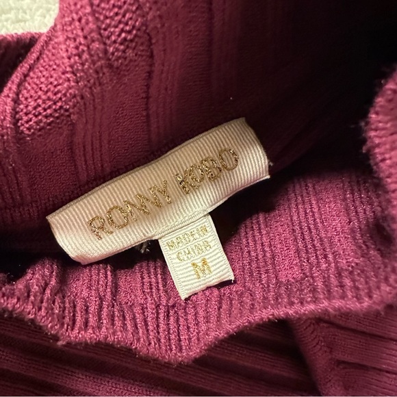 Ronny Kobo Garner Knit Top Ribbed Sweater Set Two Piece Shrug Burgundy Red - Picture 15 of 16